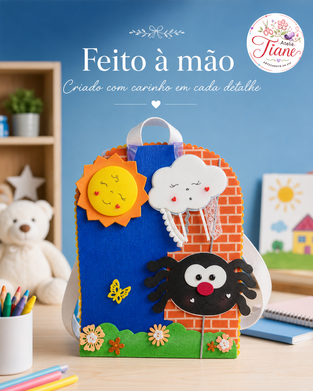 Luva lúdica Dona Aranha para musicalização infantil