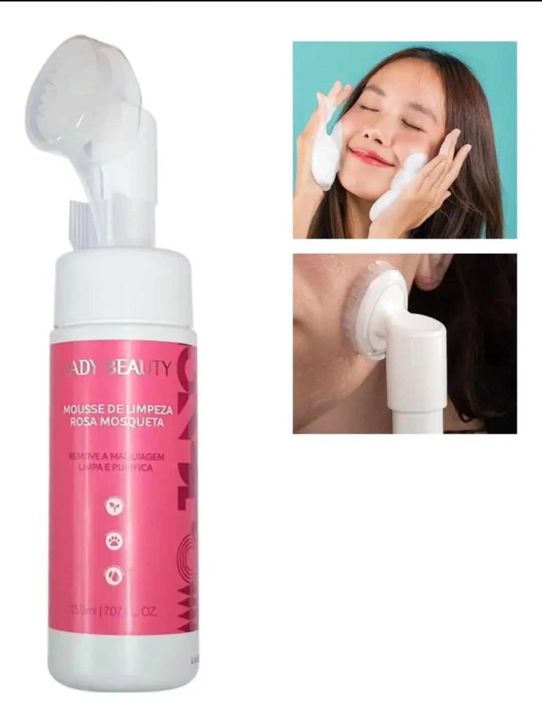 Mousse de limpeza facial rosa mosqueta 150 ml