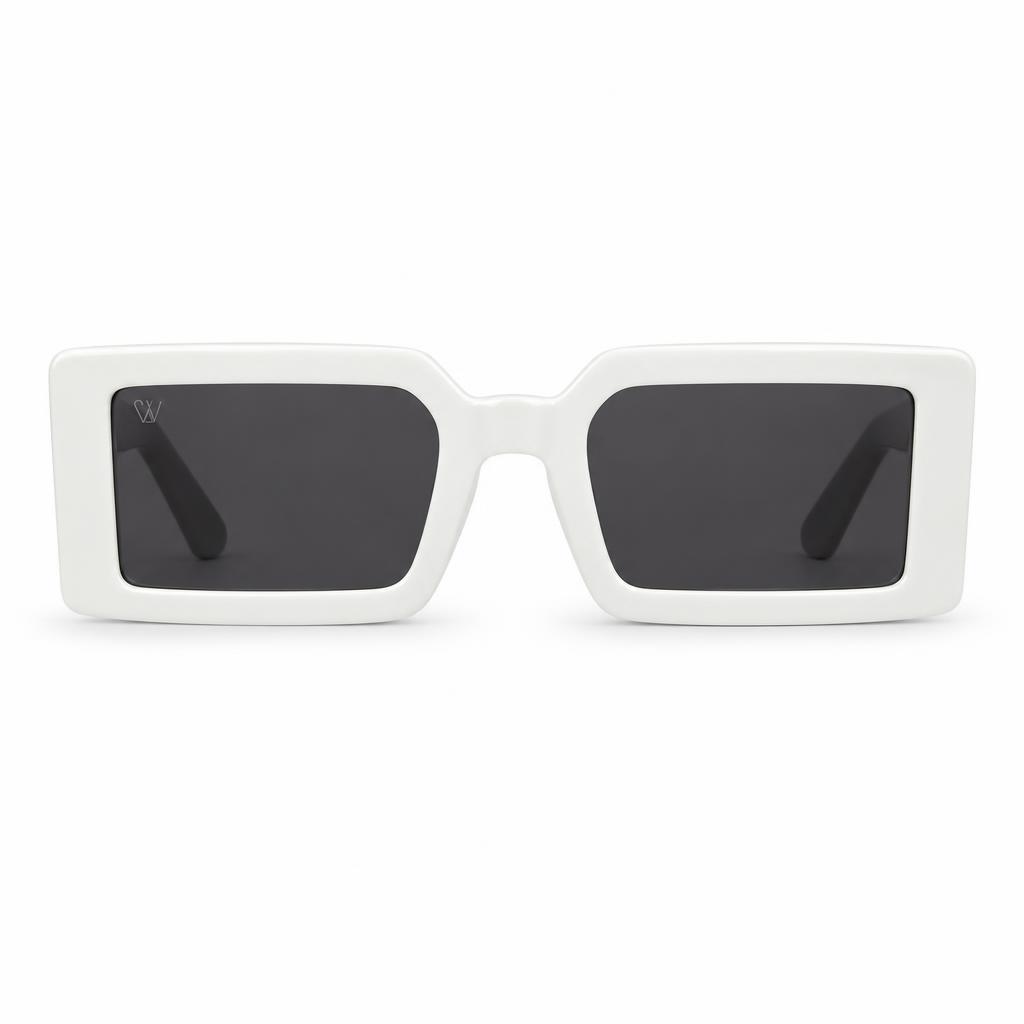 Óculos de sol feminino retrô branco