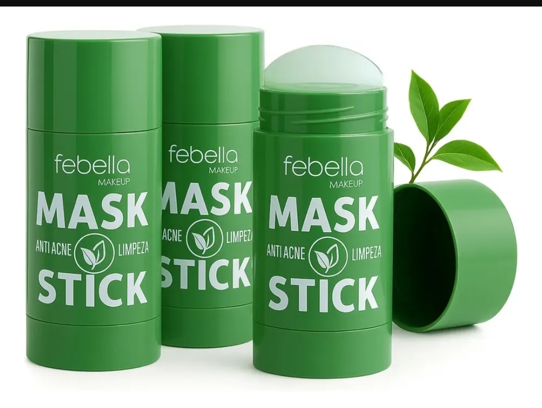 Máscara de limpeza facial Febella Green Mask Stick verde 40g
