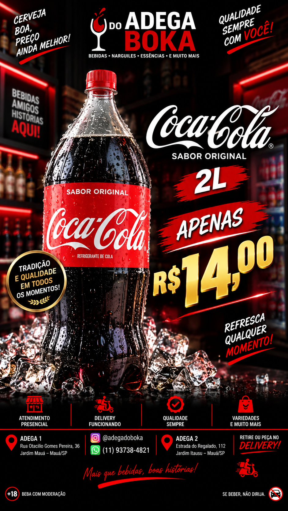 Refrigerante Coca-Cola sabor original 2 litros