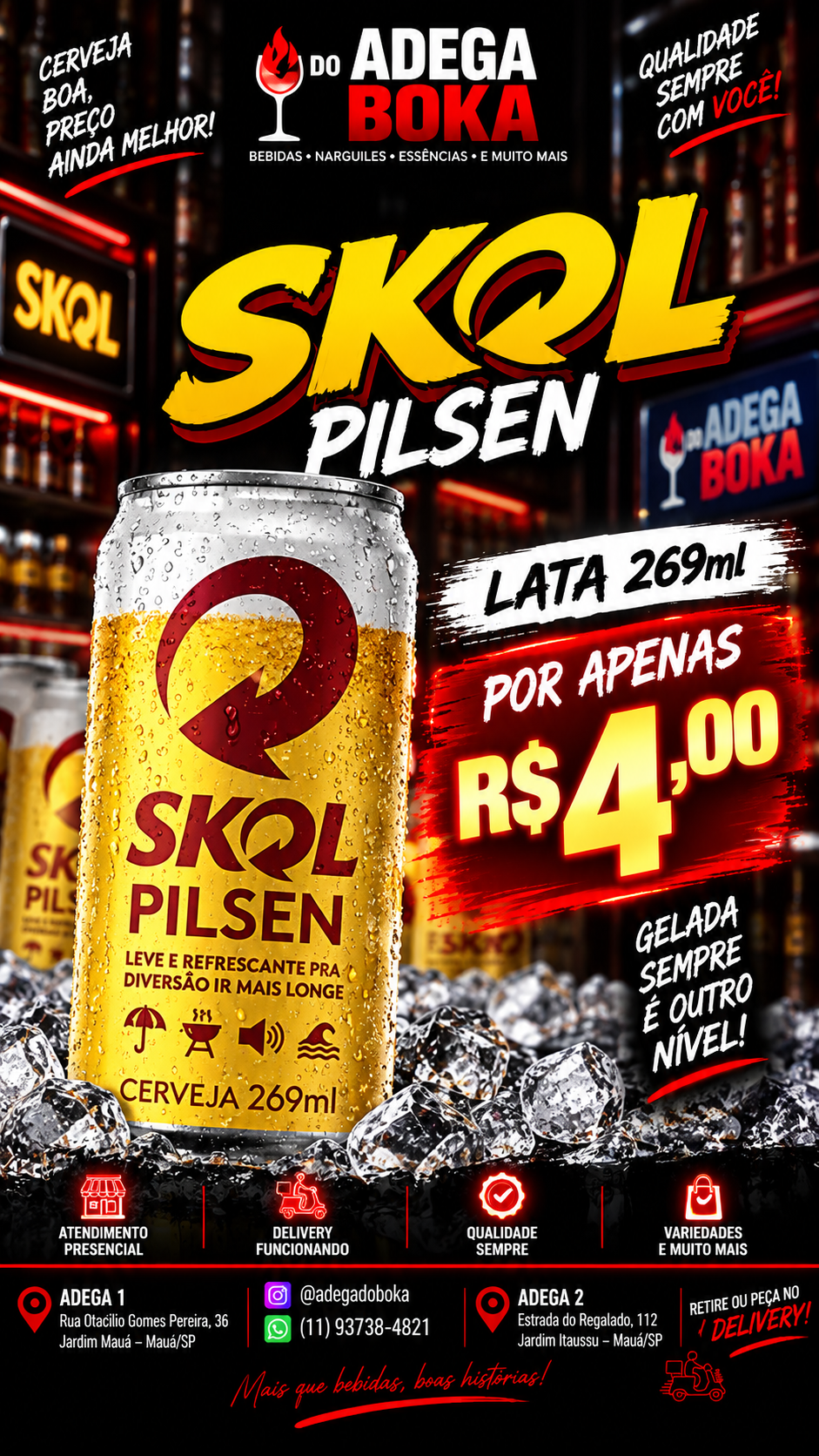 Cerveja Skol Pilsen lata 269 ml