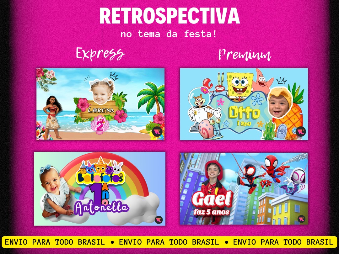 Retrospectiva Personalizada no Tema da Festa