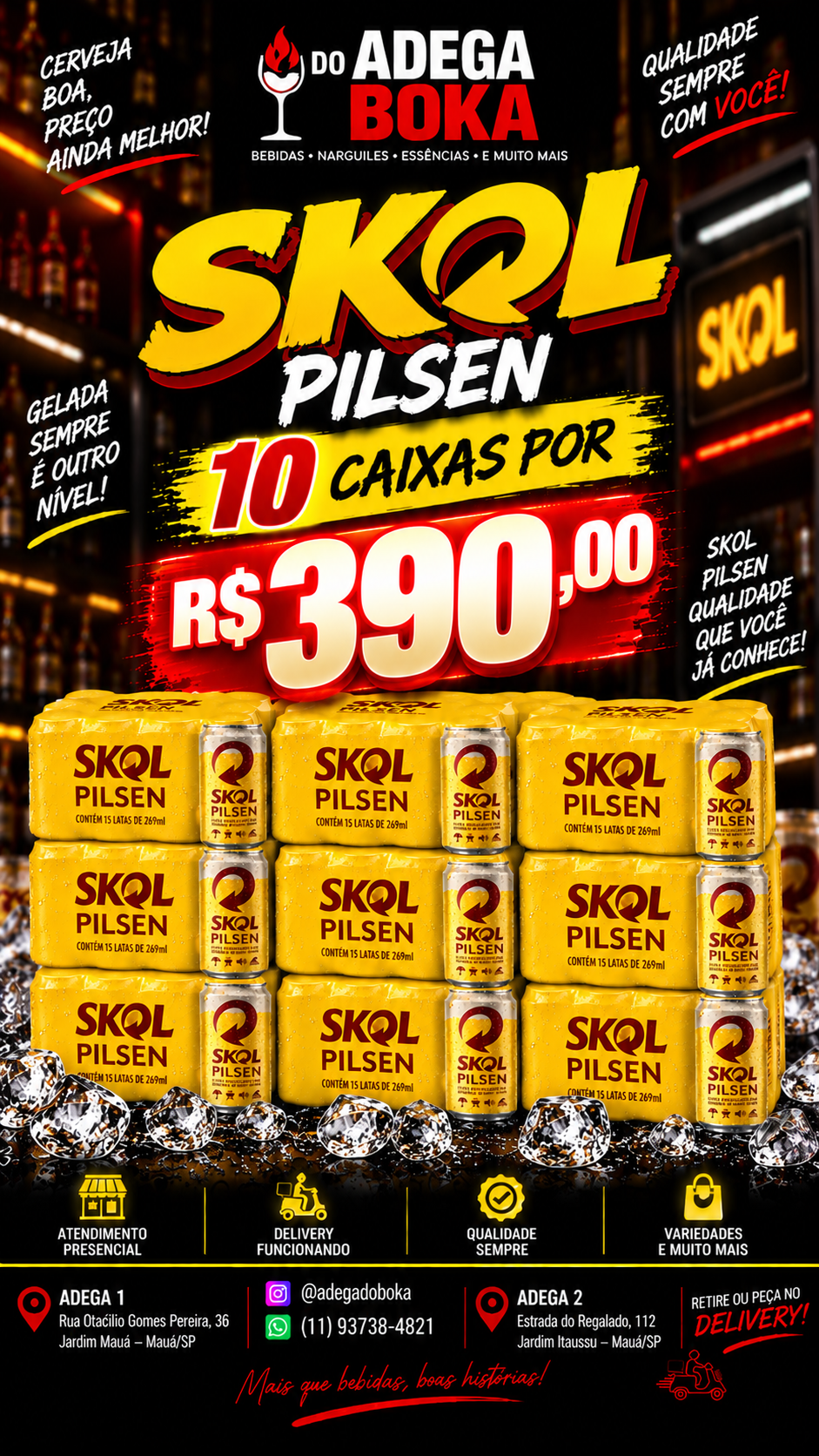 Cerveja Skol Pilsen 10 caixas