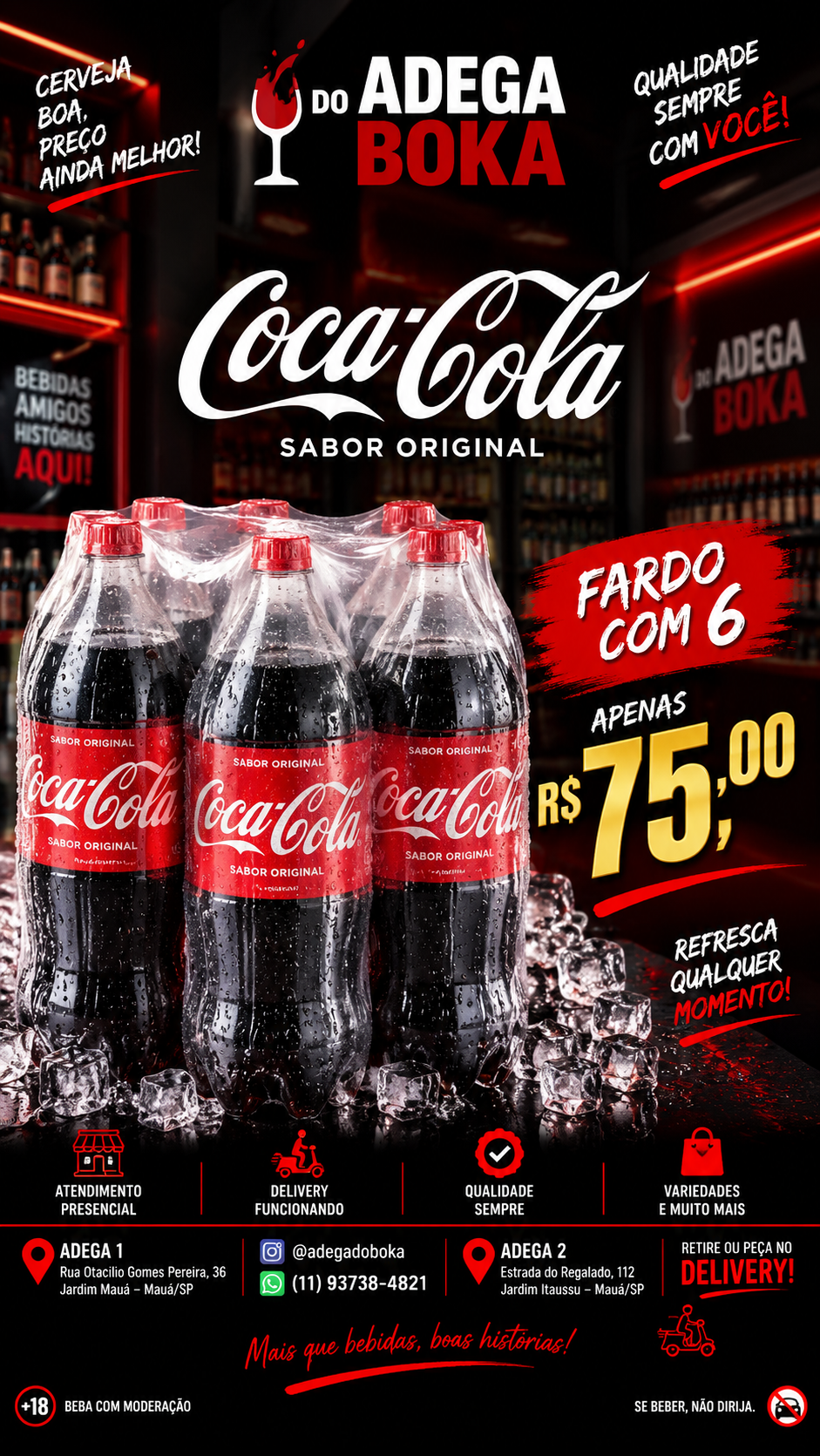 Refrigerante Coca-Cola sabor original 2 L fardo com 6 unidades