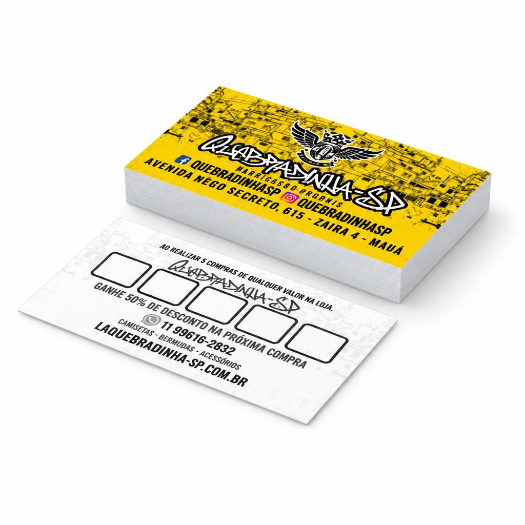 1.000 Cartão de visita 88x48 mm com laminação fosca