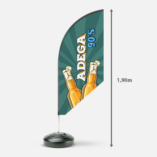 Wind banner kit completo 1,90 m com base plástica